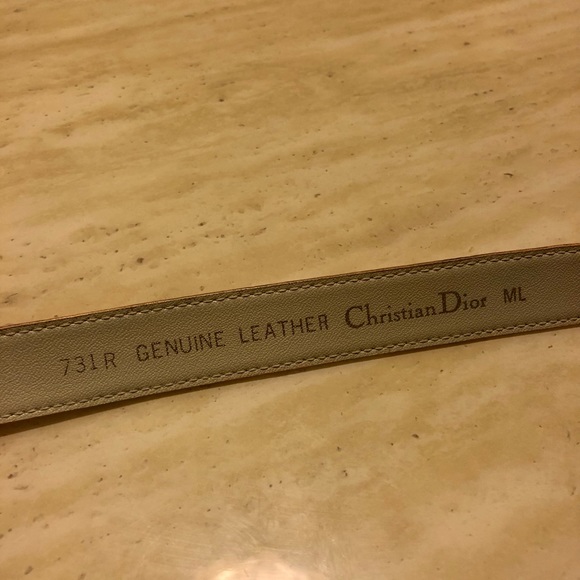 Auth CHRISTIAN DIOR Pink Lizard Vintage CD Logo Belt Size M/L - Picture 7 of 11